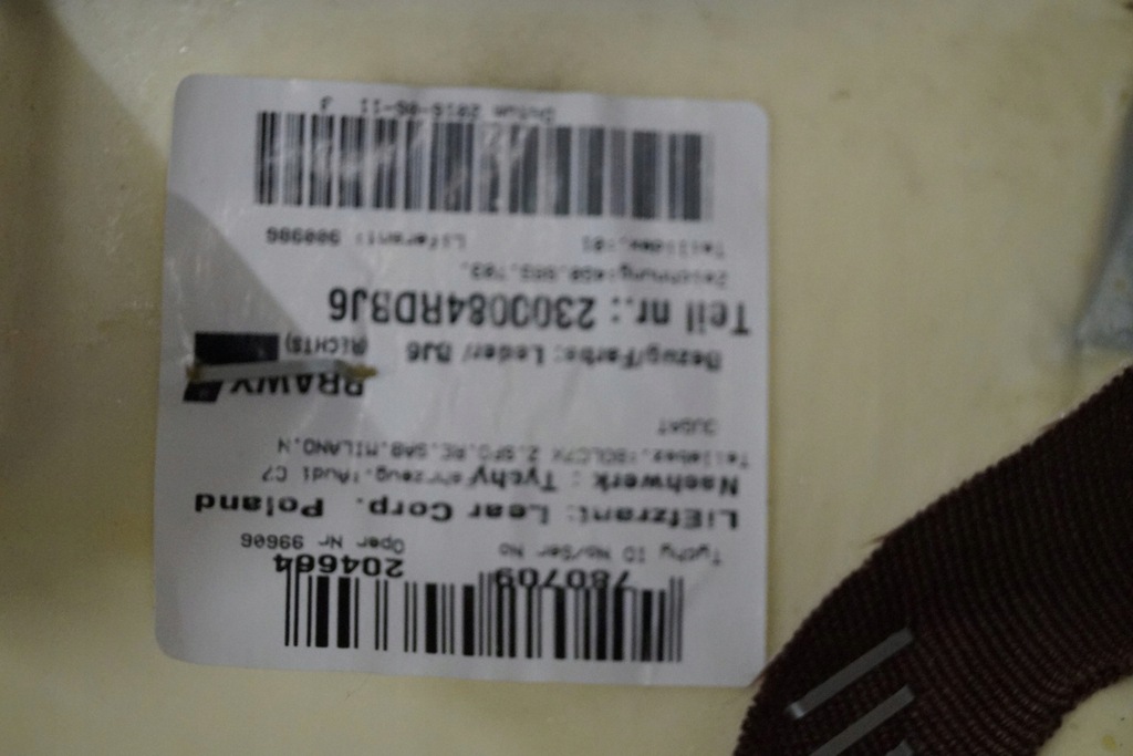 Audi A6 A7 C7 πίσω μπέικον δεξιό καφέ δέρμα 4G0885704AQ Product image