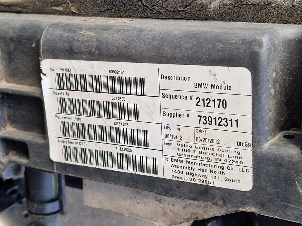 BMW X3 F25 Σετ ψυγείων με ανεμιστήρα 7601176-03 739123-11 2012 Product image