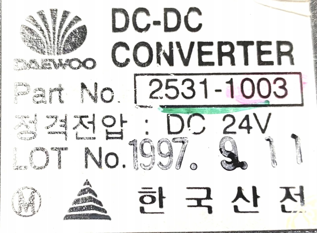Ρελέ Daewoo Doosan 2531-1003 DH225 340LC Product image