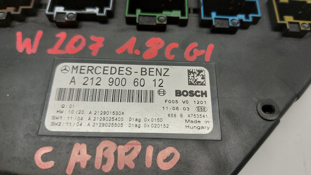 Μονάδα ελεγκτή Mercedes E W207 SAM, ασφάλειες Product image