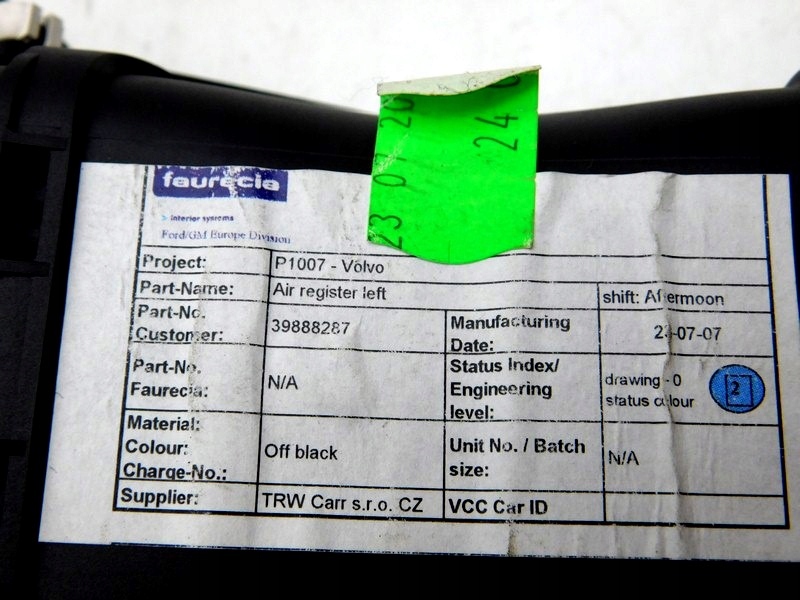 09/23 VOLVO S40 V50 C30 AIR GRILL αριστερά Product image