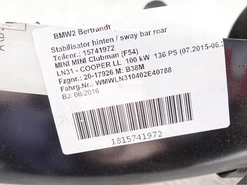 MINI F54 BMW X1 ΔΟΚΟΣ ΑΝΑΡΤΗΣΗΣ ΠΙΣΩ ΚΑΡΟΤΣΙ 10ΧΛΜ Product image