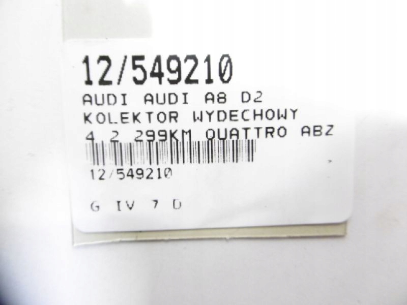 AUDI A8 D2 Exhaust MANIFOLD 4.2 V8 077253034E Product image