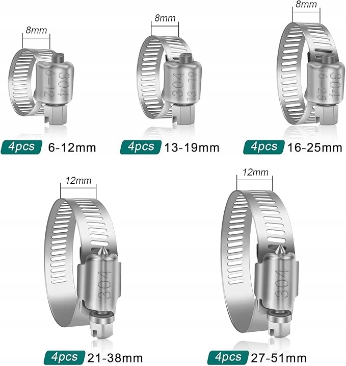 20 τεμάχια από ένα σετ σφιγκτήρες σωλήνα 6-51 m Product image