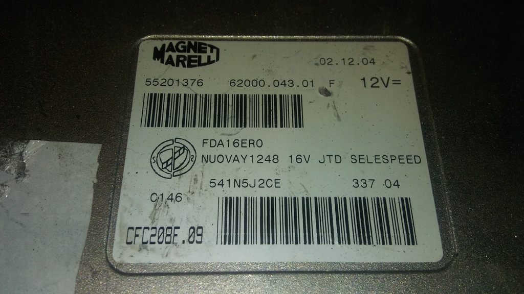 ΕΛΕΓΧΟΣ ΑΥΤΟΜΑΤΟ ΚΙΒΩΤΙΟ FIAT ALFA LANCIA 1.3 JTDM 55201376 Product image