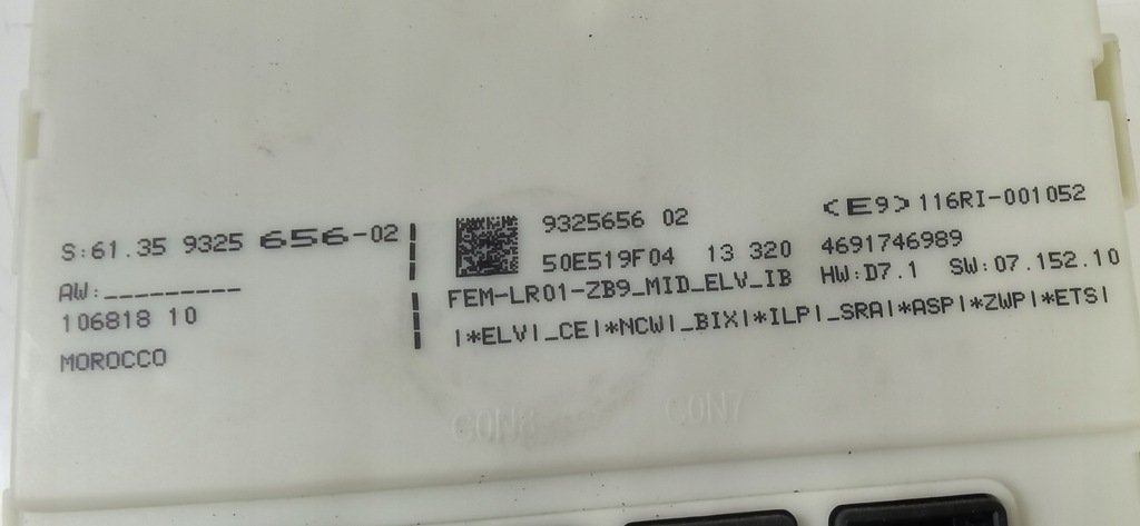 ΜΟΝΑΔΑ ΕΛΕΓΧΟΥ BMW F20 F21 F30 F36 FEM 9325656 Product image