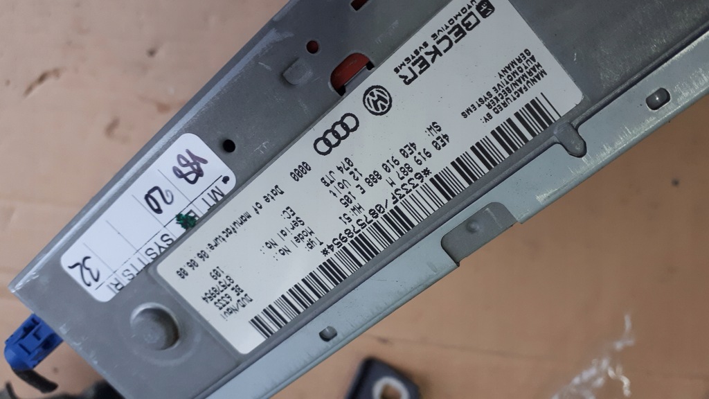 ΜΟΝΑΔΑ ΑΝΑΓΝΩΣΤΗΣ ΠΛΟΗΓΗΣΗΣ DVD A4 B8 A5 A6 C6 Q7 Product image