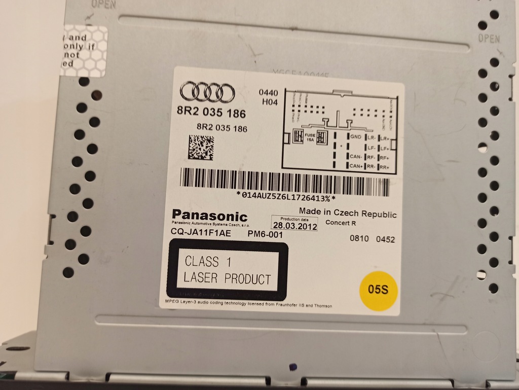 RADIO CD CONCERT AUDI A4 B8 8R2035186 Product image