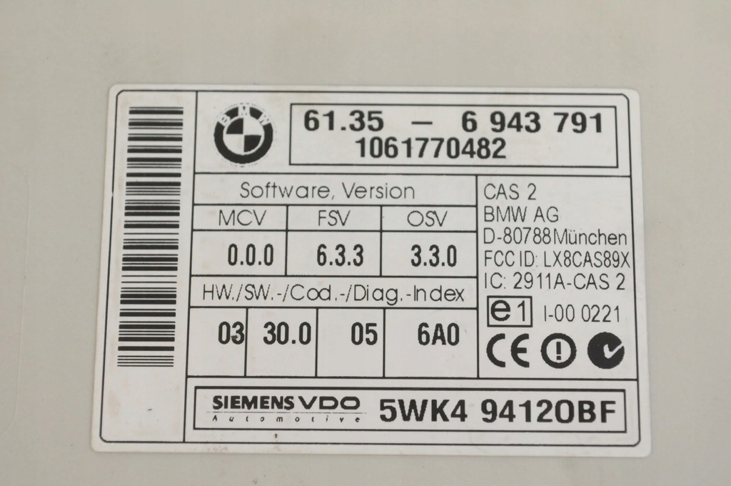 BMW 3 E90 E91 2007 CAS Module / Controller Product image