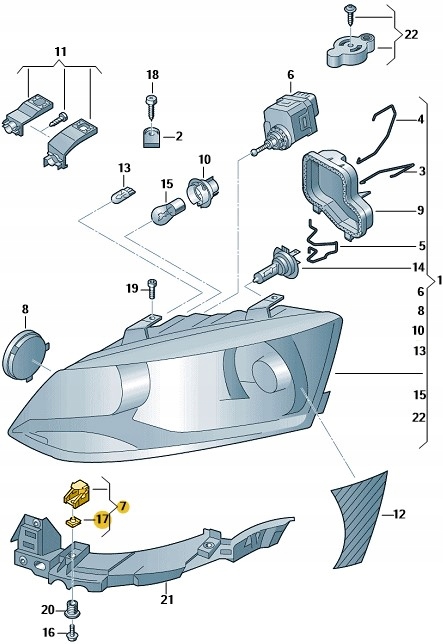 POLO 6R ΚΑΠΑΚΙ ΠΡΟΦΟΡΩΝ 6R0941511 ORIGINAL Product image