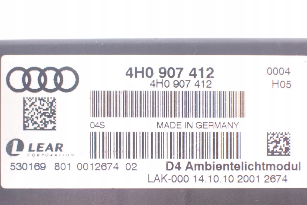 4H0907412 Ελεγκτής COMFORT MODULE AUDI A8 D4 4H Product image