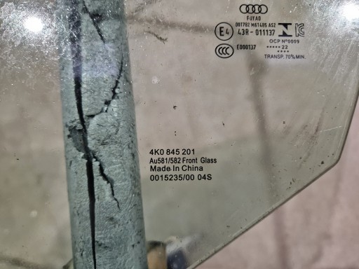 Παράθυρο πόρτας μπροστά αριστερά Audi A6 C8 2021R 4K0845201